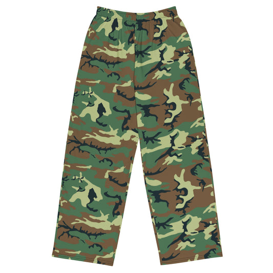 Chinese Type 99 Woodland CAMO unisex wide-leg pants - 2XS - Wide-leg Pants