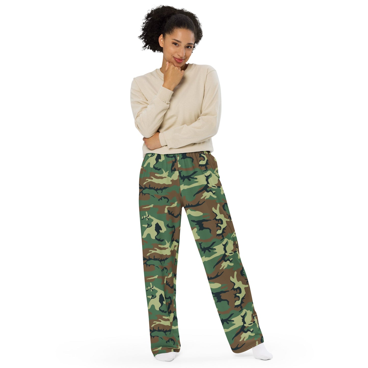Chinese Type 99 Woodland CAMO unisex wide-leg pants - Wide-leg Pants