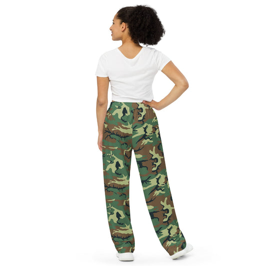 Chinese Type 99 Woodland CAMO unisex wide-leg pants - Wide-leg Pants