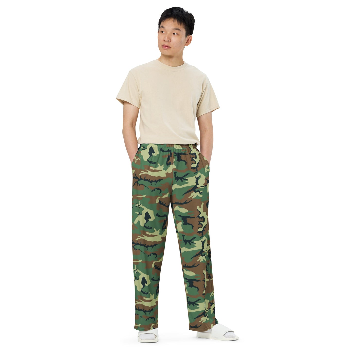 Chinese Type 99 Woodland CAMO unisex wide-leg pants - Wide-leg Pants