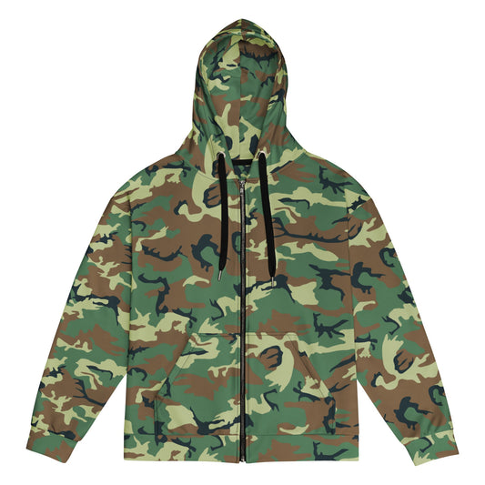 Chinese Type 99 Woodland CAMO Unisex zip hoodie - 2XS - Zip Hoodies