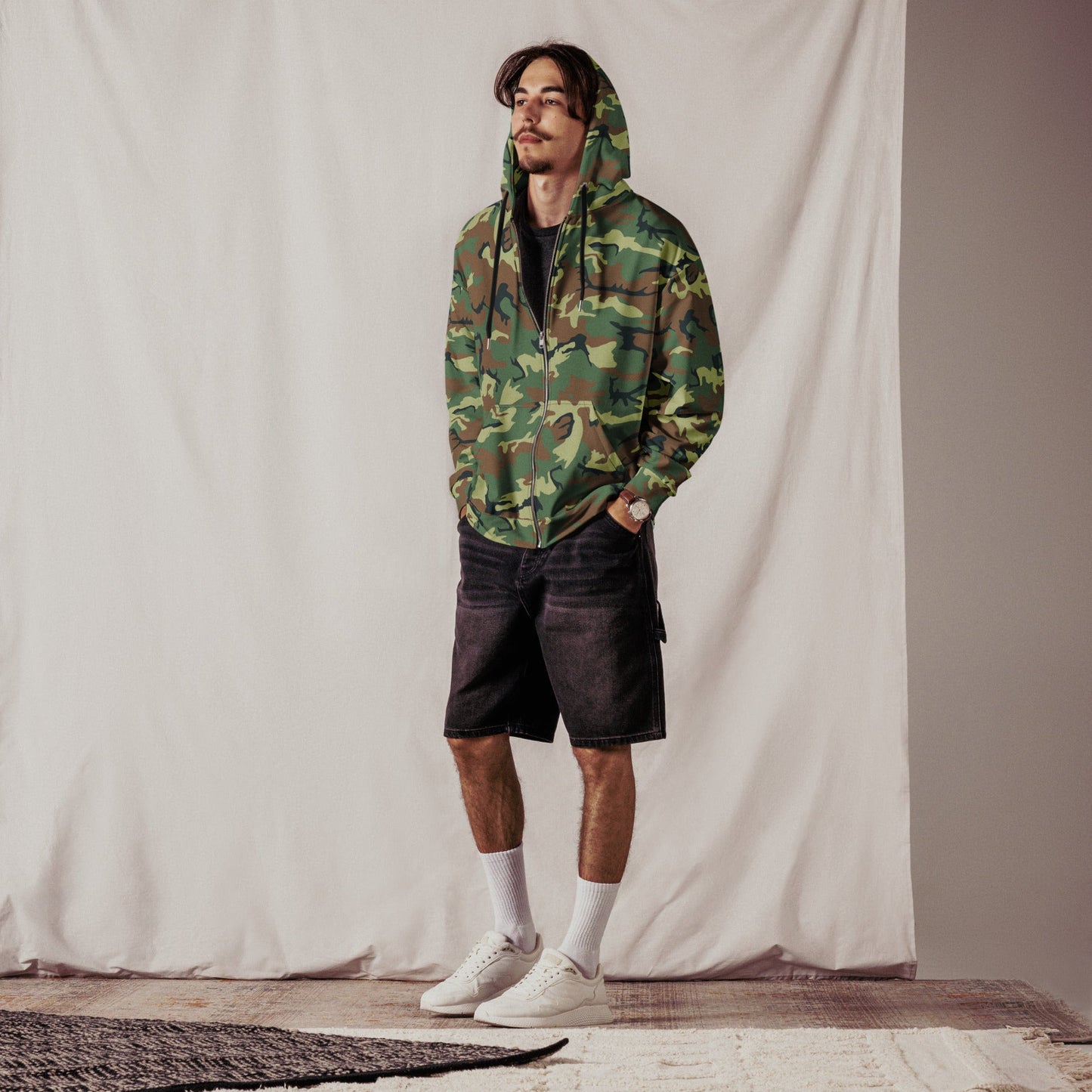 Chinese Type 99 Woodland CAMO Unisex Zip Hoodie