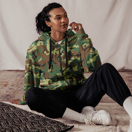 Chinese Type 99 Woodland CAMO Unisex zip hoodie - Zip Hoodies