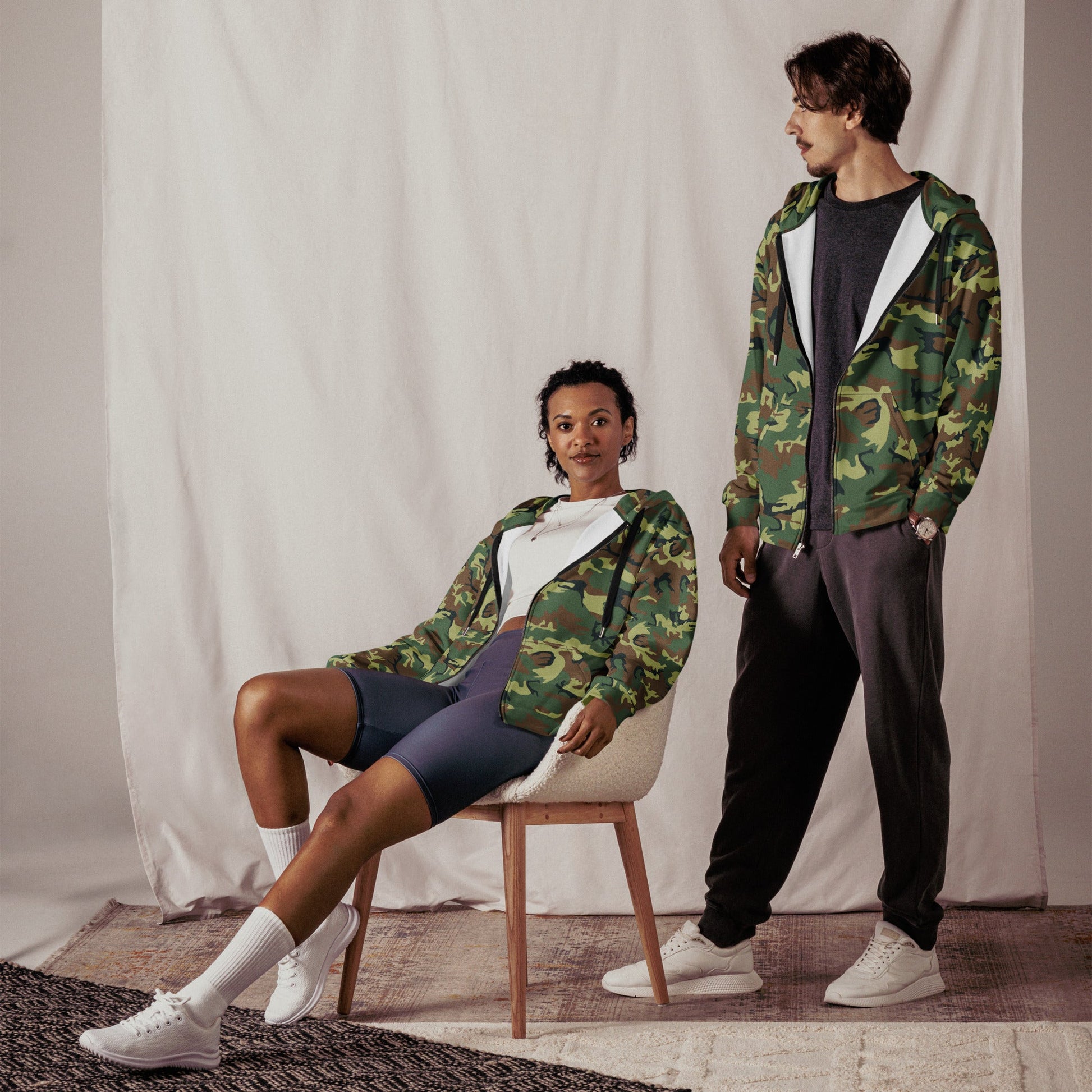 Chinese Type 99 Woodland CAMO Unisex Zip Hoodie