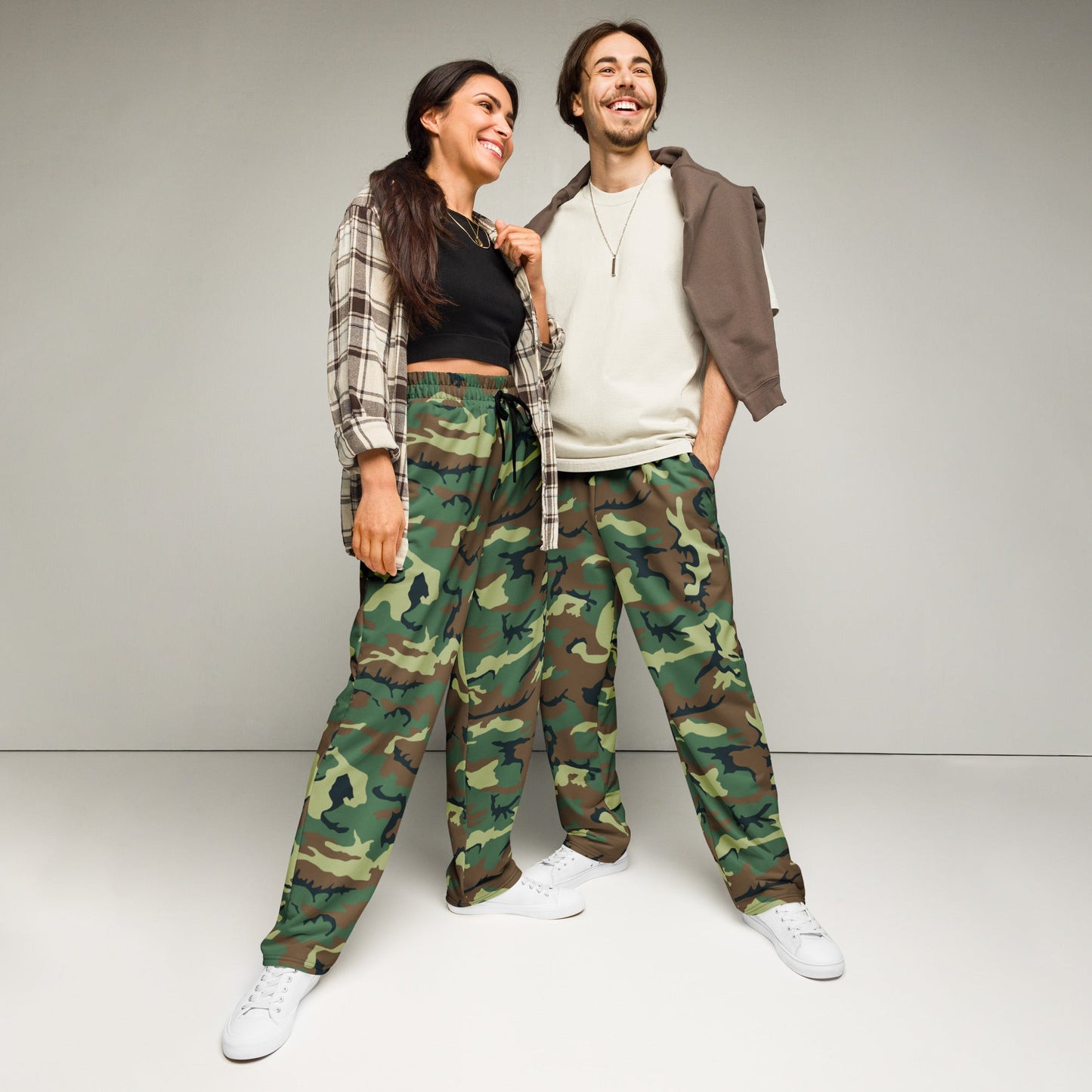 Chinese Type 99 Woodland CAMO Unisex Wide-Leg Joggers - 2XS