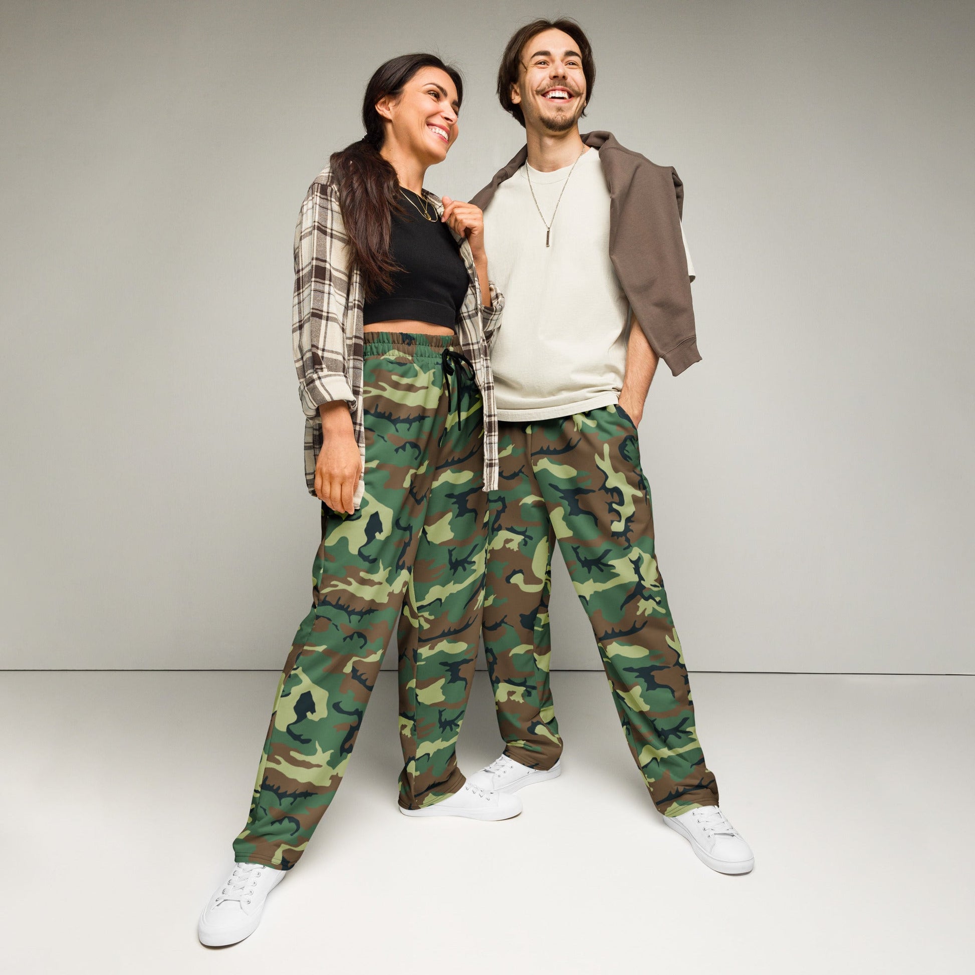 Chinese Type 99 Woodland CAMO Unisex Wide-Leg Joggers - 2XS