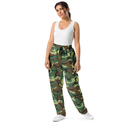 Chinese Type 99 Woodland CAMO Unisex Wide-Leg Joggers