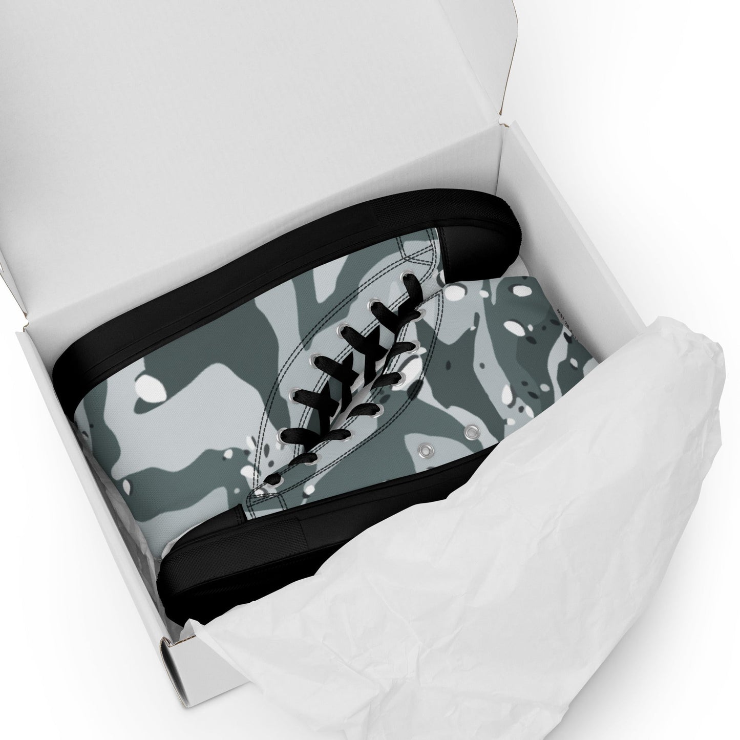 Chocolate Chip Arctic CAMO Mens high top canvas shoes - High Top Canvas Shoes