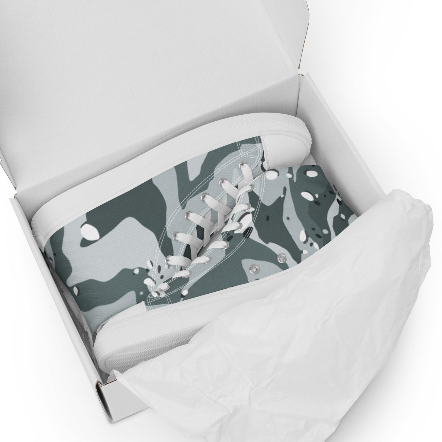 Chocolate Chip Arctic CAMO Mens high top canvas shoes - High Top Canvas Shoes