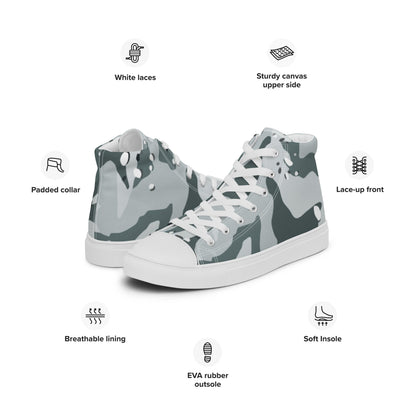 Chocolate Chip Arctic CAMO Mens high top canvas shoes - High Top Canvas Shoes