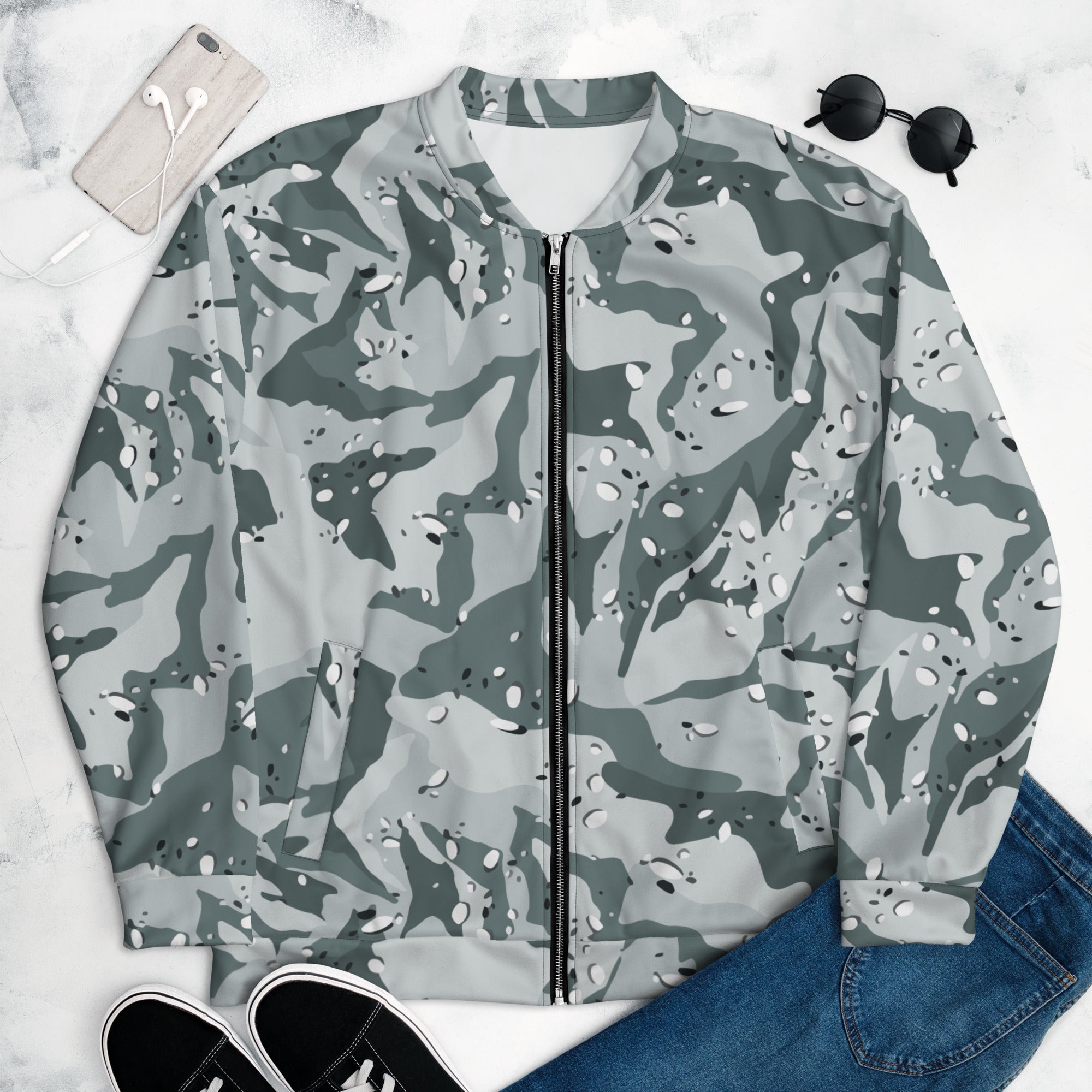 CAMO HQ - Chocolate Chip Arctic CAMO Unisex Bomber Jacket
