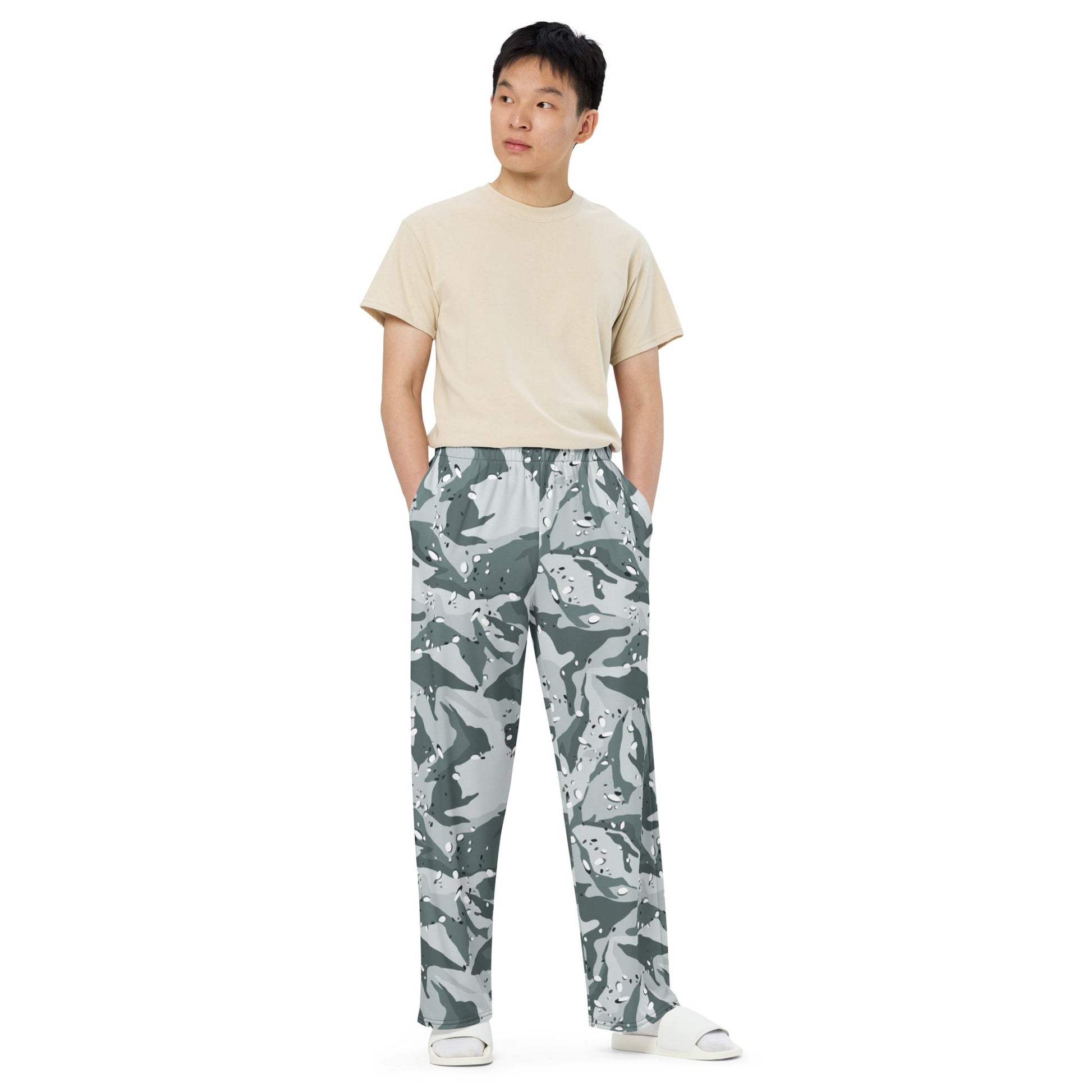 Chocolate Chip Arctic CAMO unisex wide-leg pants - Wide-leg Pants