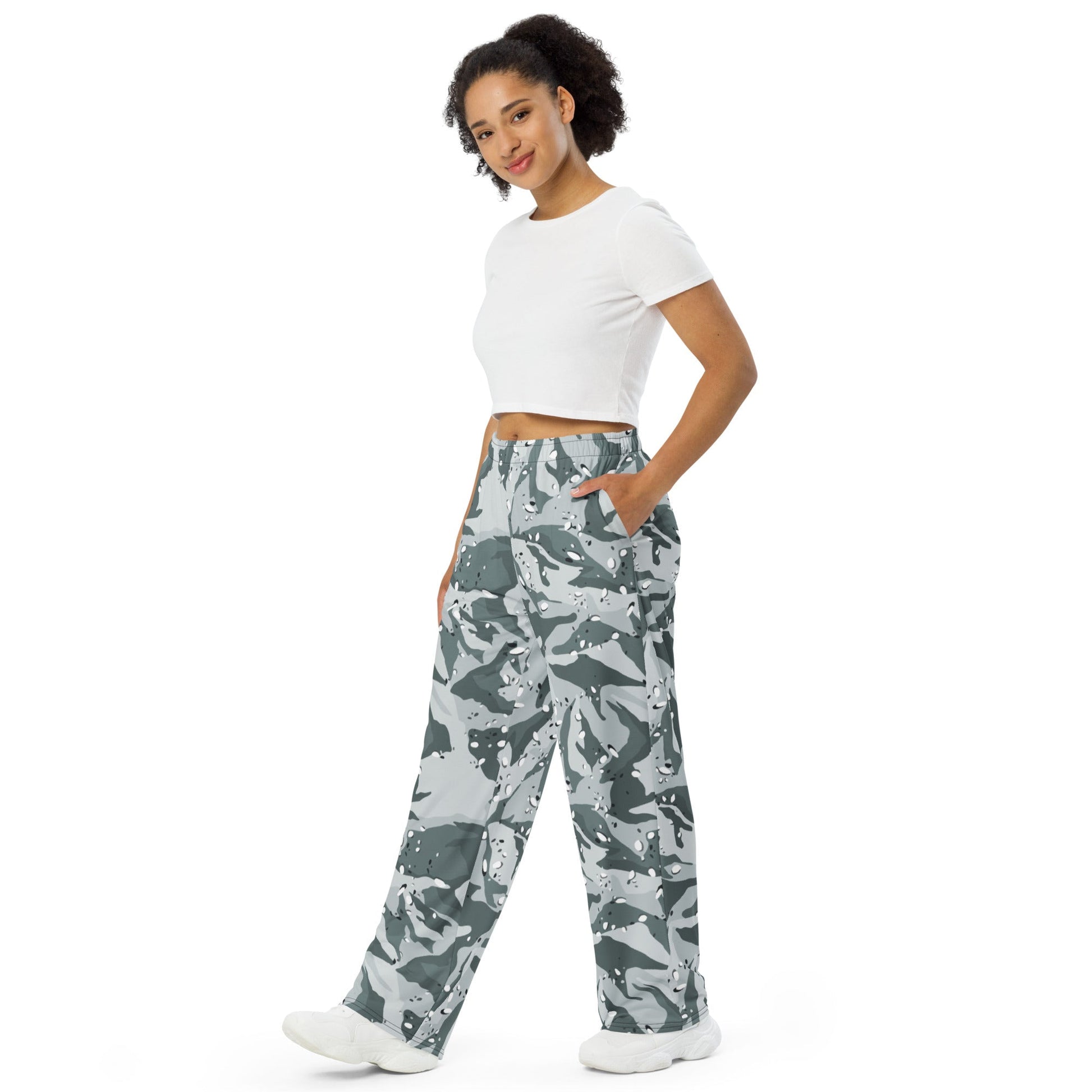 Chocolate Chip Arctic CAMO unisex wide-leg pants - Wide-leg Pants