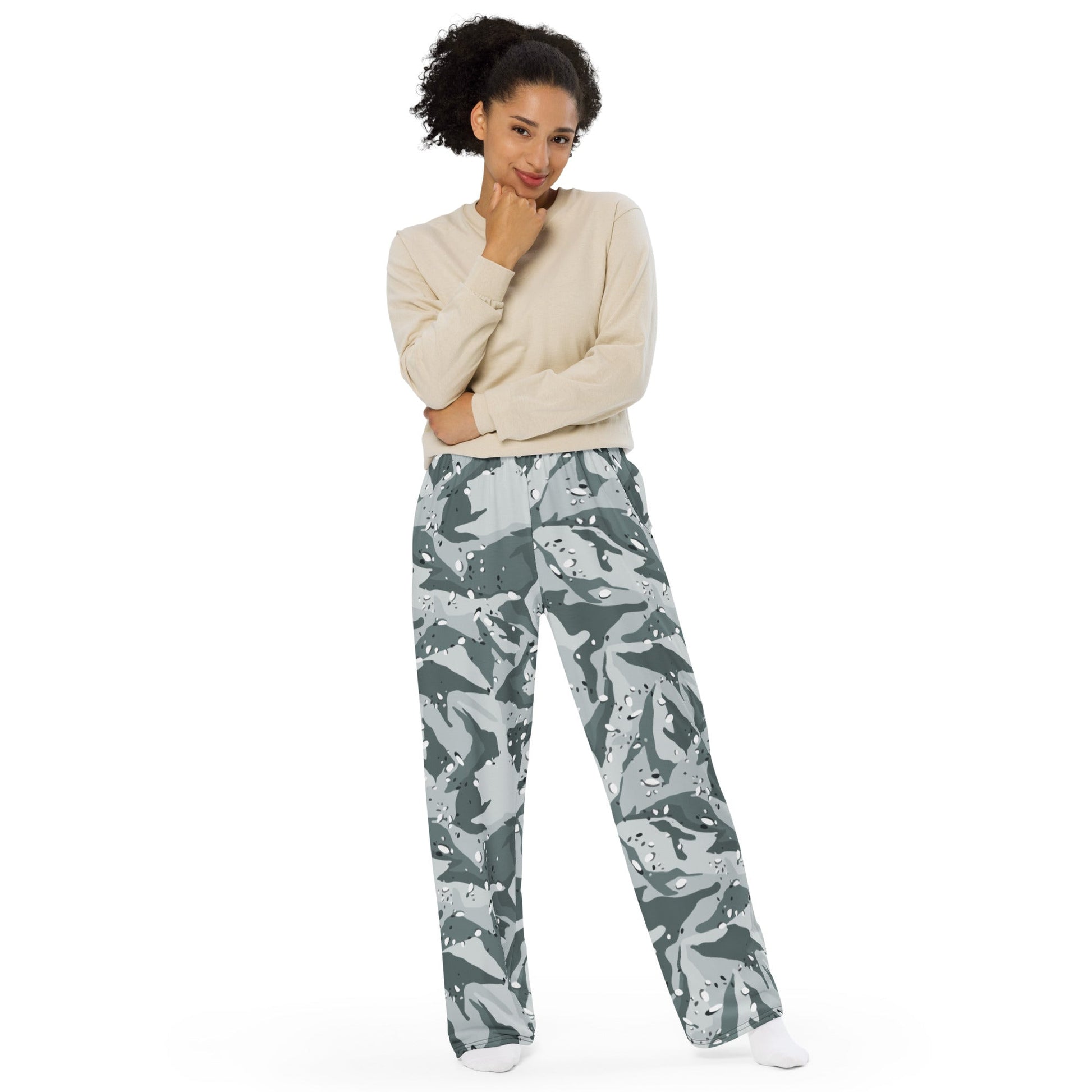 Chocolate Chip Arctic CAMO unisex wide-leg pants - Wide-leg Pants