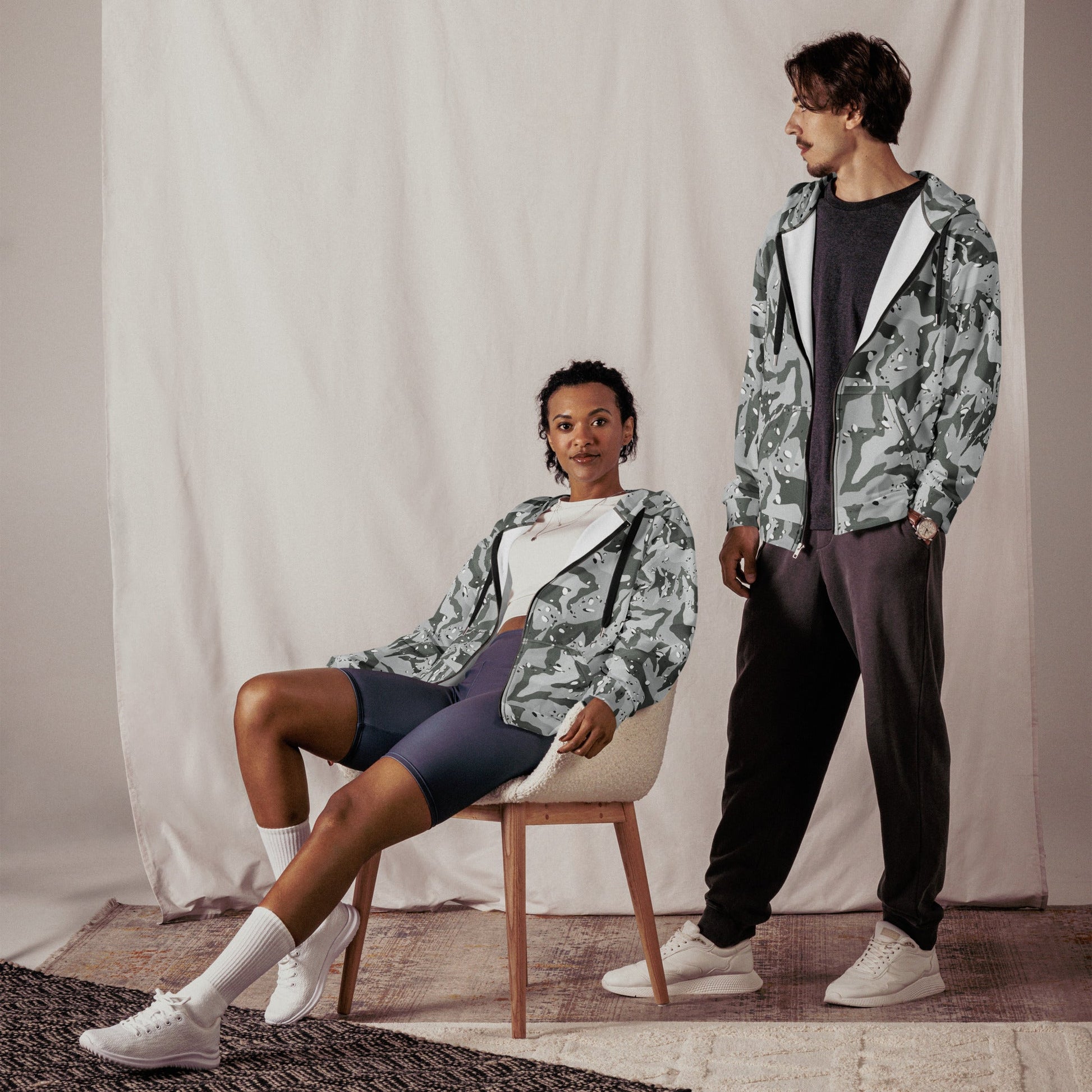 Chocolate Chip Arctic CAMO Unisex zip hoodie - Zip Hoodies