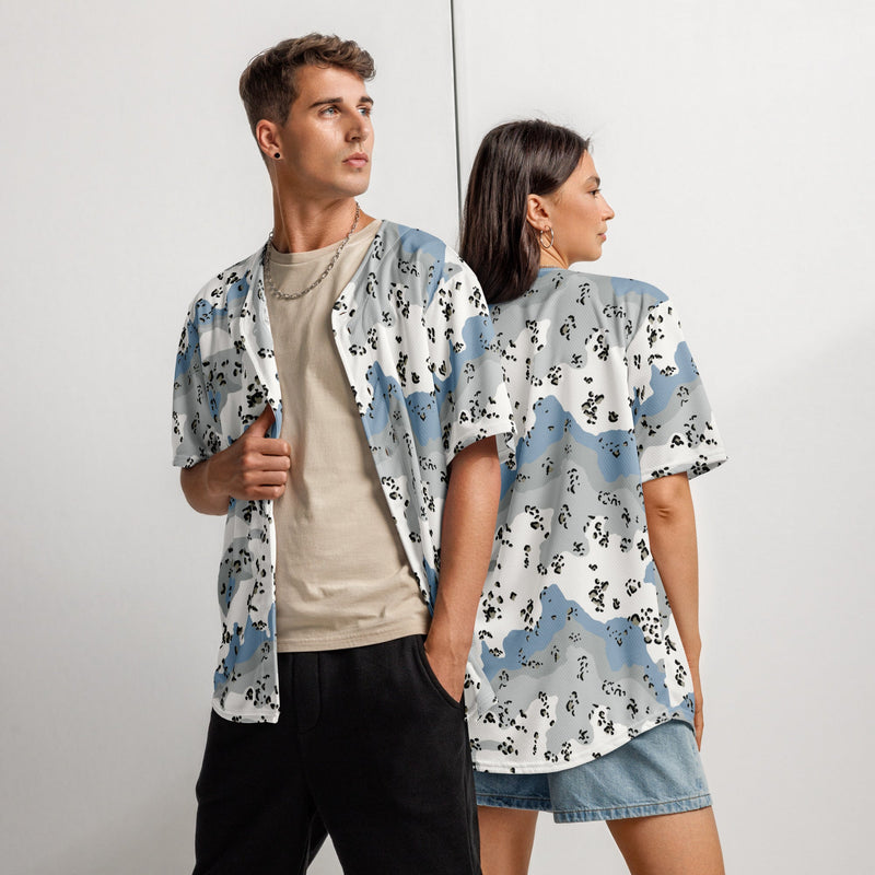 Chocolate Chip Polar Ice CAMO Unisex Baseball Jersey - 2XS