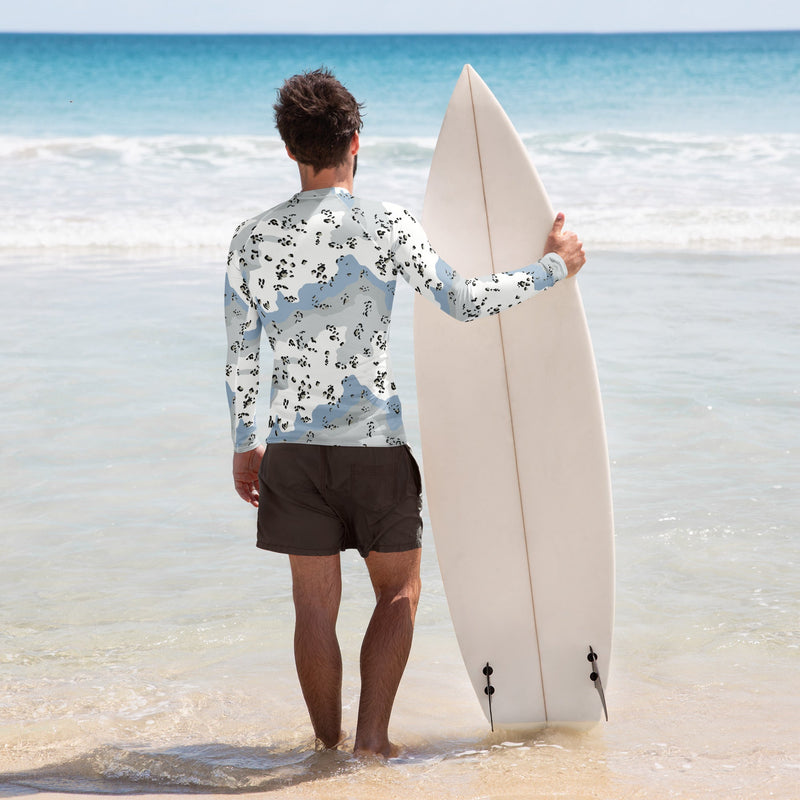 Chocolate Chip Polar Ice CAMO Mens Long-Sleeve Rash Guard