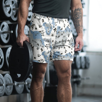 Chocolate Chip Polar Ice CAMO Unisex Athletic Long Shorts - 2XS