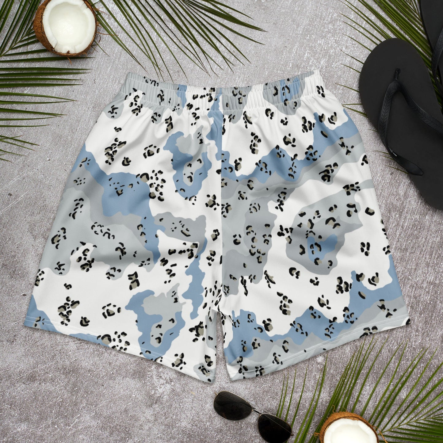 Chocolate Chip Polar Ice CAMO Unisex Athletic Long Shorts