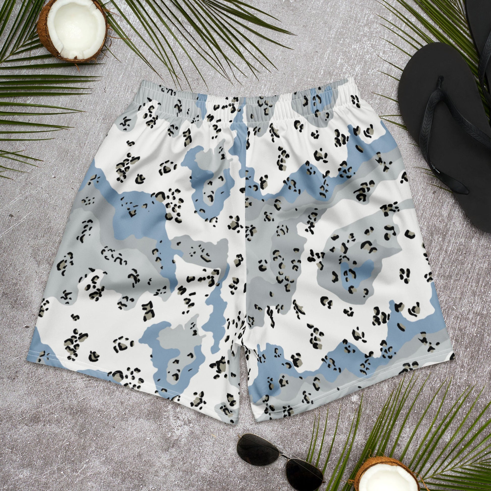 Chocolate Chip Polar Ice CAMO Unisex Athletic Long Shorts