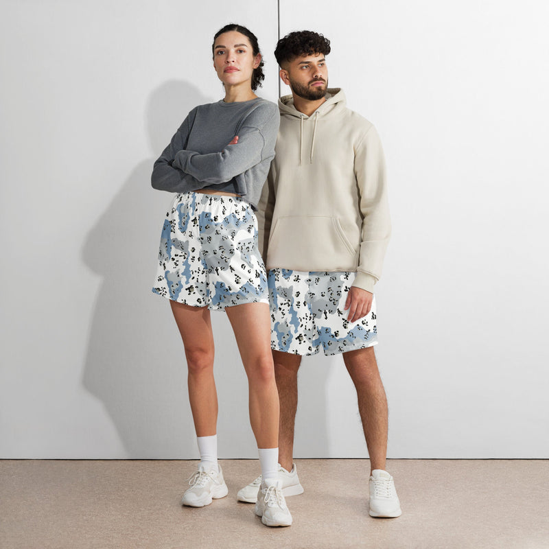 Chocolate Chip Polar Ice CAMO Unisex Athletic Long Shorts