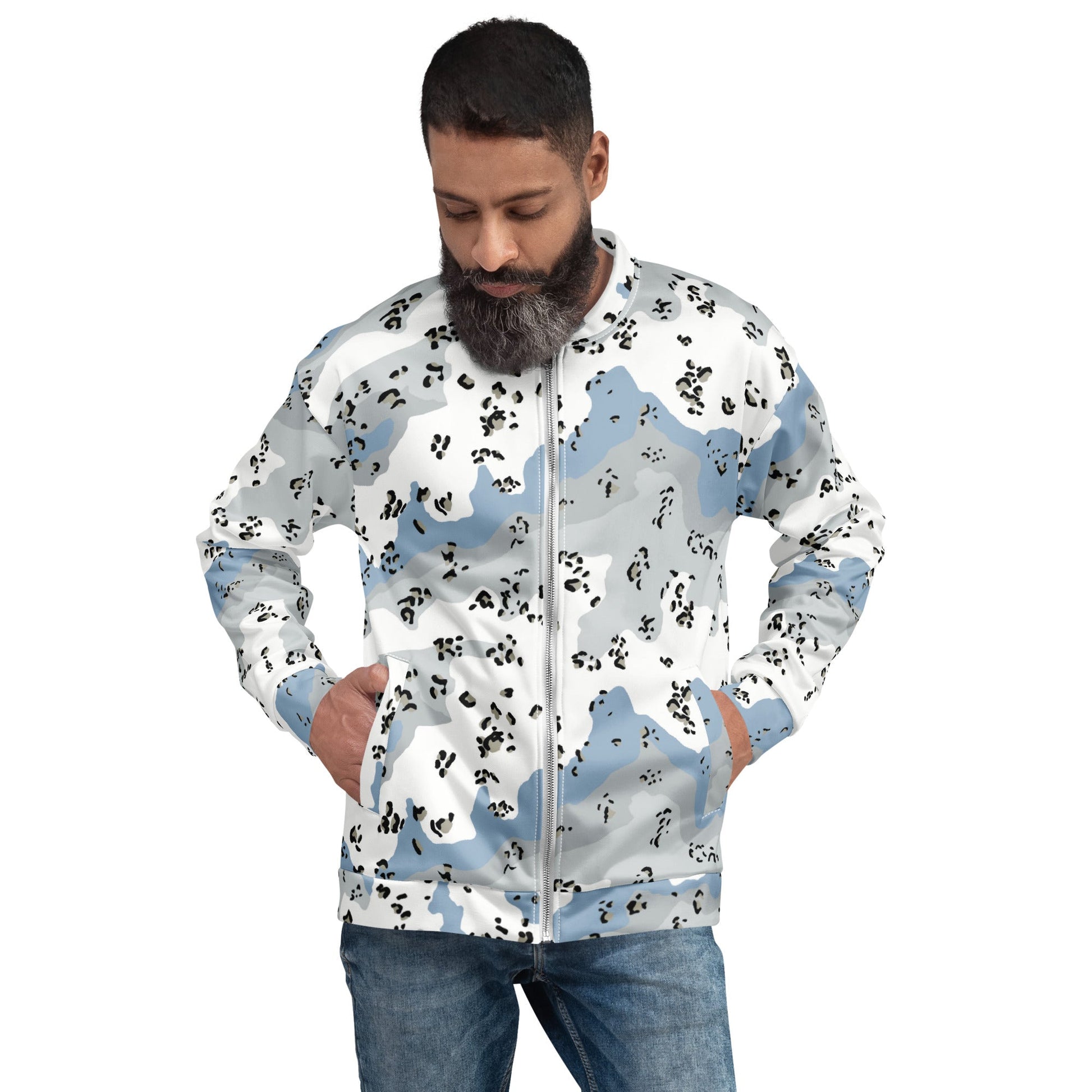 Chocolate Chip Polar Ice CAMO Unisex Bomber Jacket - XS - Jackets
