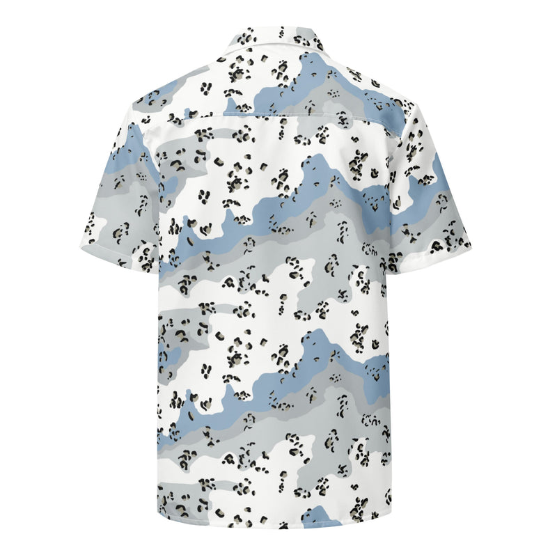 Chocolate Chip Polar Ice CAMO Unisex Short-Sleeve Button Shirt - Button-Up