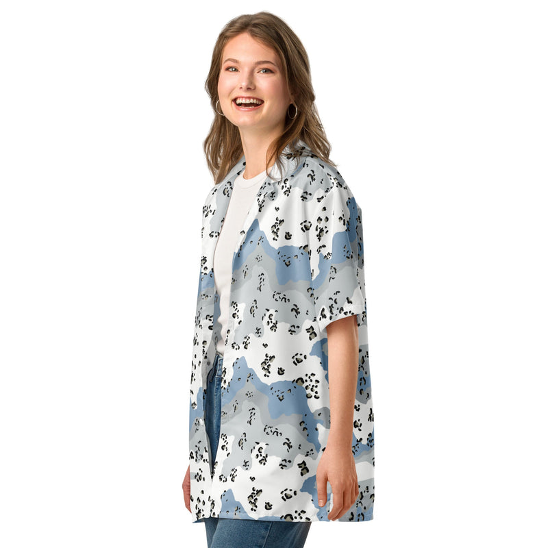 Chocolate Chip Polar Ice CAMO Unisex Short-Sleeve Button Shirt - Button-Up