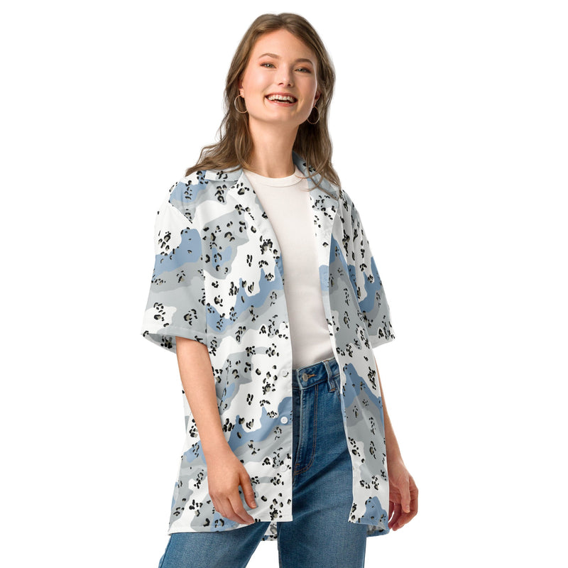 Chocolate Chip Polar Ice CAMO Unisex Short-Sleeve Button Shirt - Button-Up