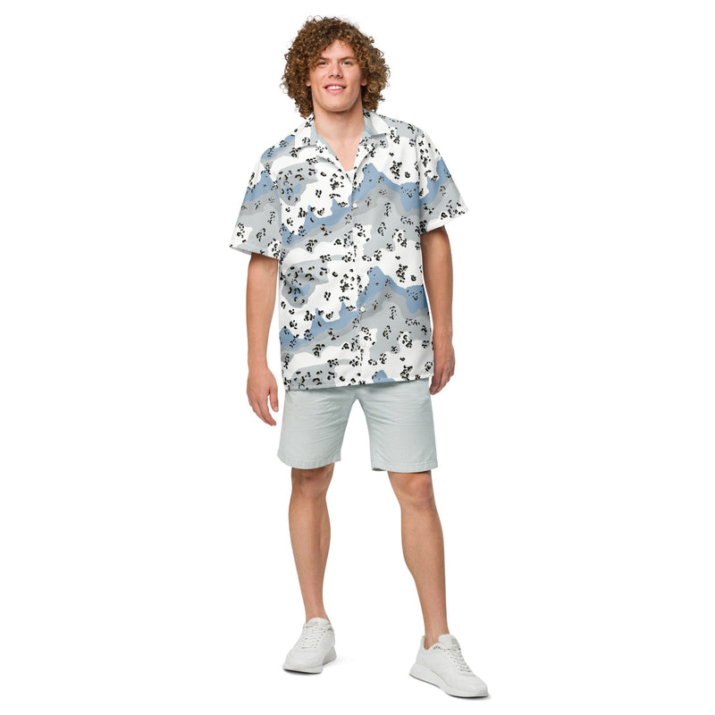 Chocolate Chip Polar Ice CAMO Unisex Short-Sleeve Button Shirt - Button-Up