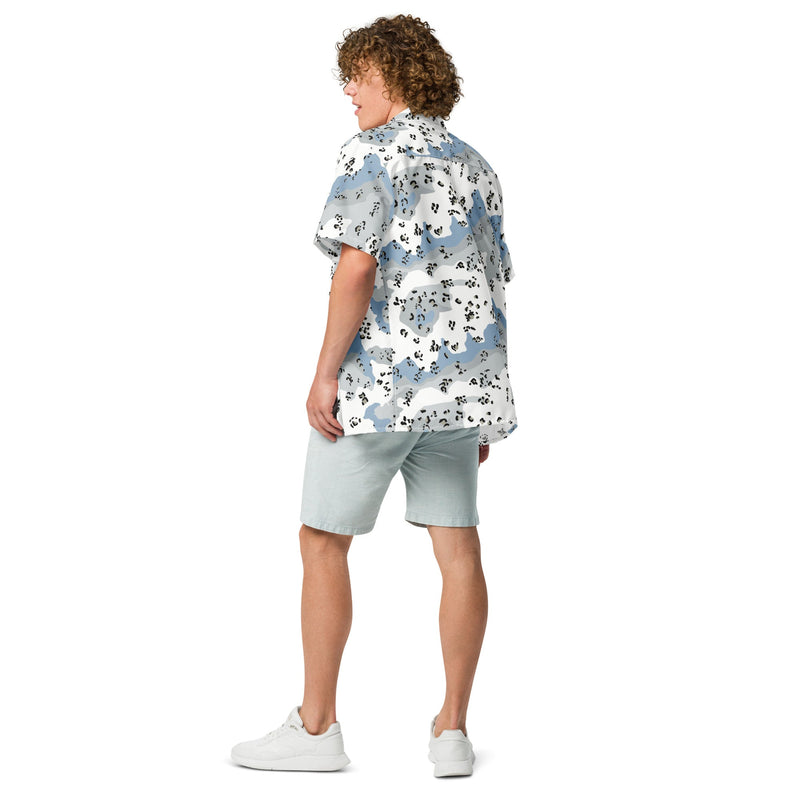 Chocolate Chip Polar Ice CAMO Unisex Short-Sleeve Button Shirt - Button-Up