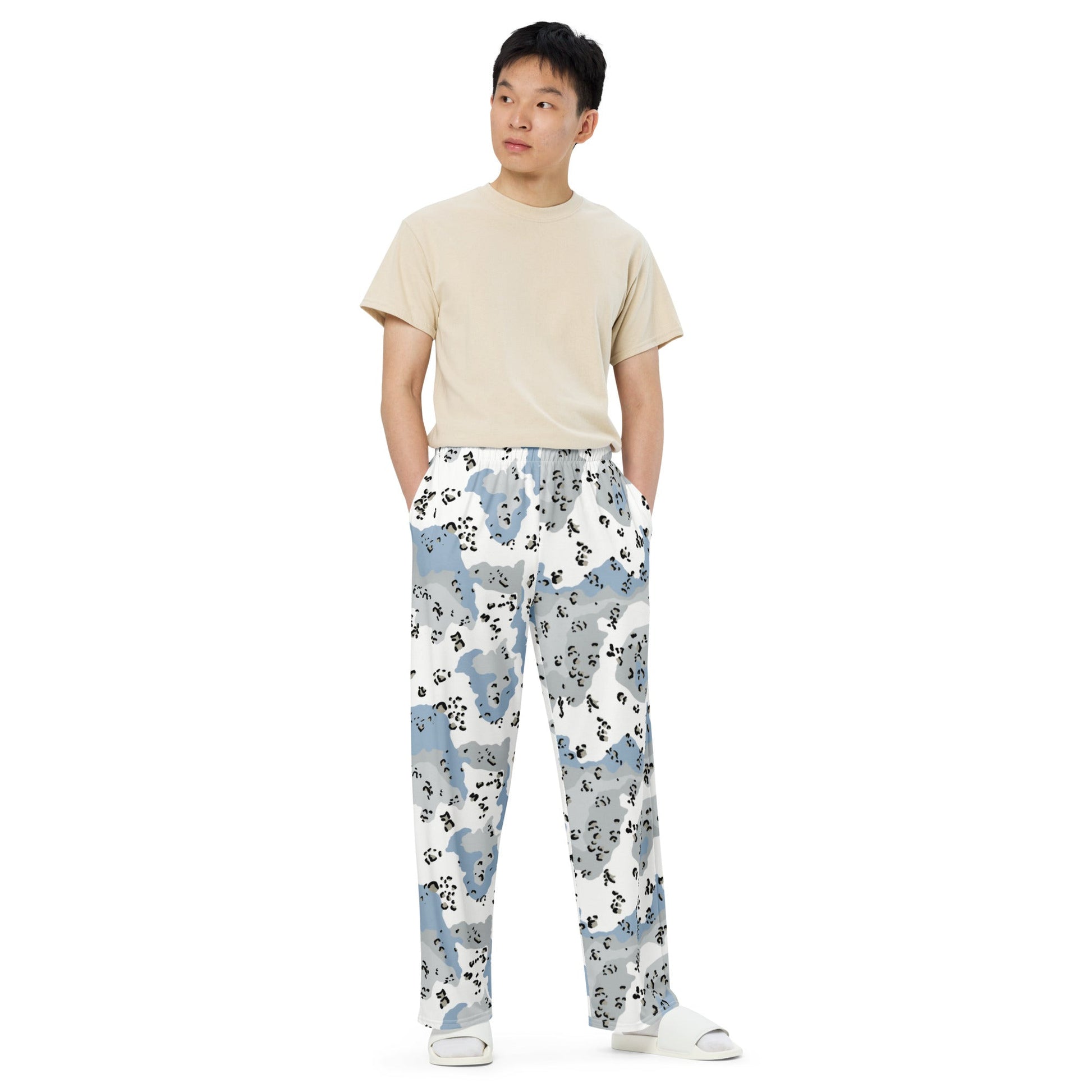 Chocolate Chip Polar Ice CAMO Unisex Wide-Leg Leisure Pants