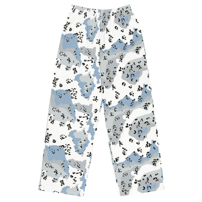 Chocolate Chip Polar Ice CAMO Unisex Wide-Leg Leisure Pants - 2XS