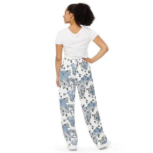 Chocolate Chip Polar Ice CAMO unisex wide-leg pants - Wide-leg Pants