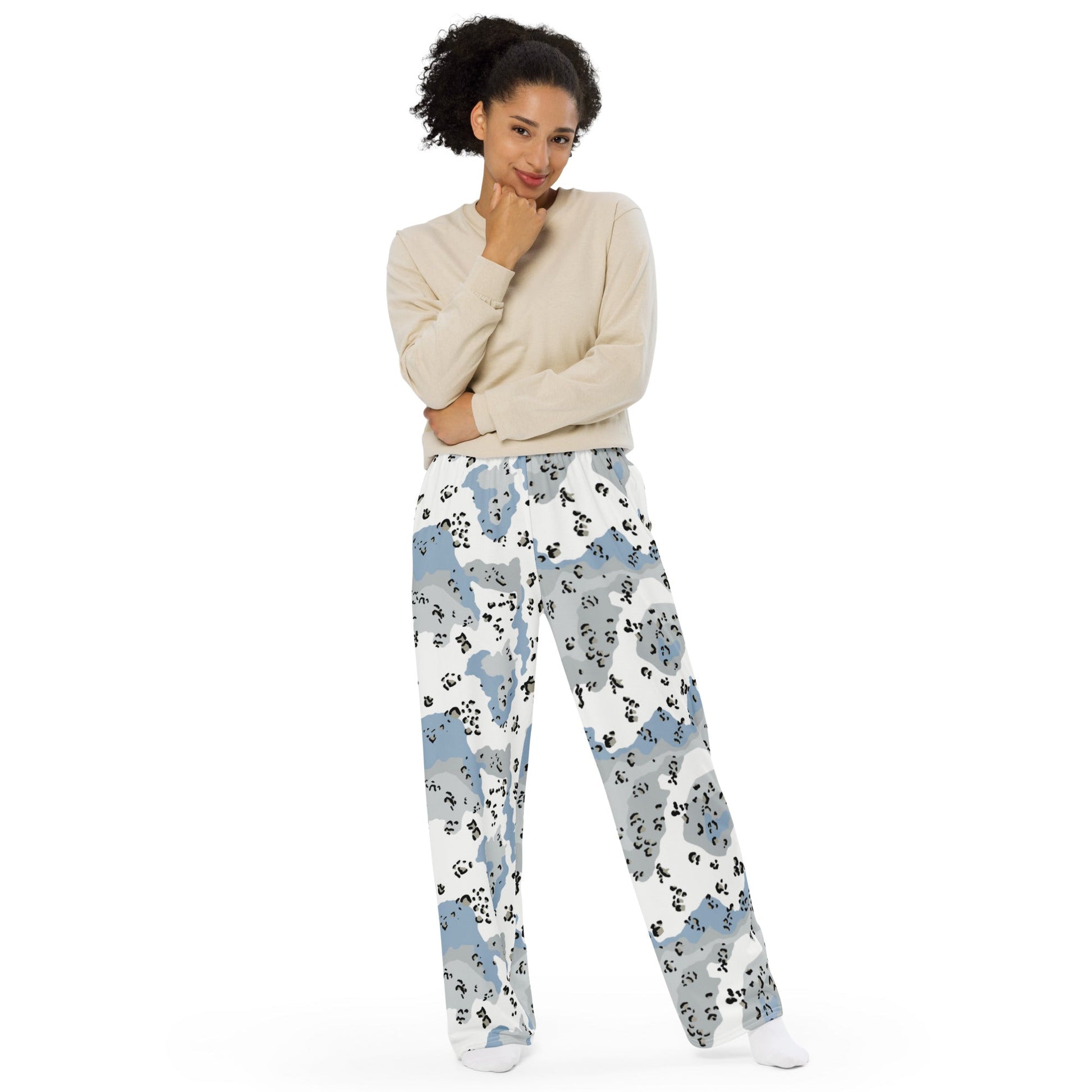 Chocolate Chip Polar Ice CAMO Unisex Wide-Leg Leisure Pants