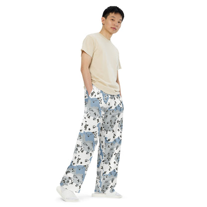 Chocolate Chip Polar Ice CAMO Unisex Wide-Leg Leisure Pants
