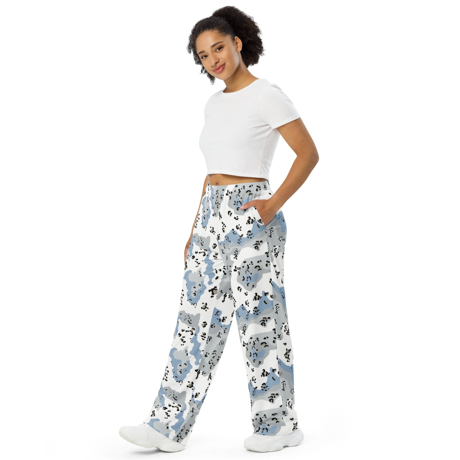 Chocolate Chip Polar Ice CAMO Unisex Wide-Leg Leisure Pants