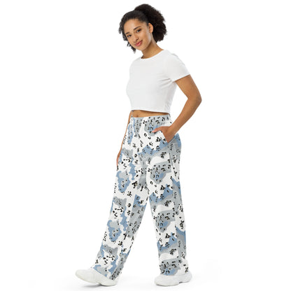 Chocolate Chip Polar Ice CAMO Unisex Wide-Leg Leisure Pants
