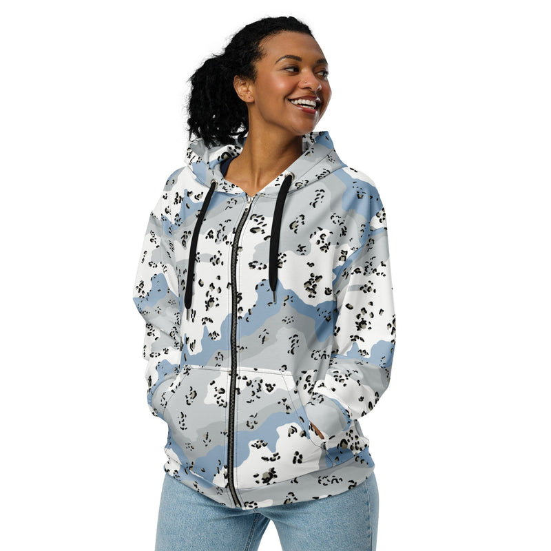 Chocolate Chip Polar Ice CAMO Unisex Zip Hoodie