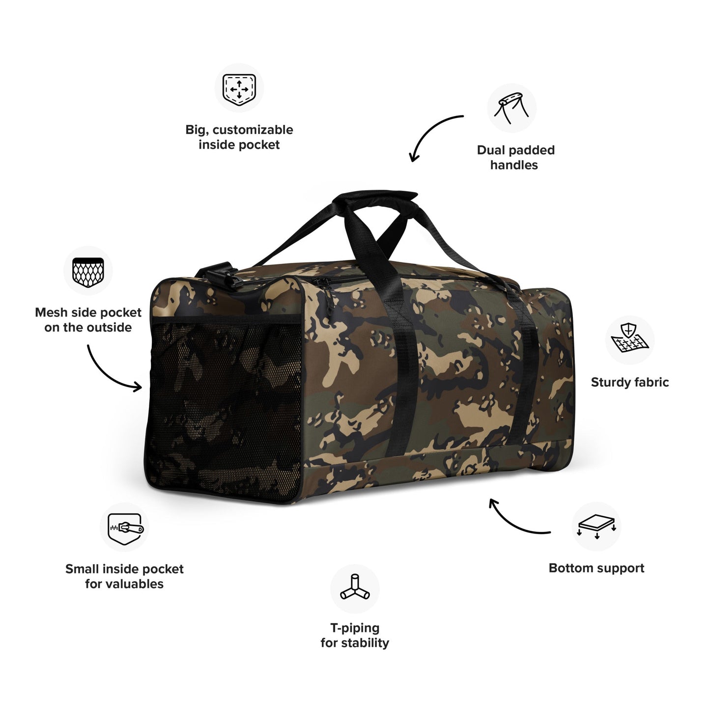 Chocolate Chip Woodland CAMO Duffle Bag