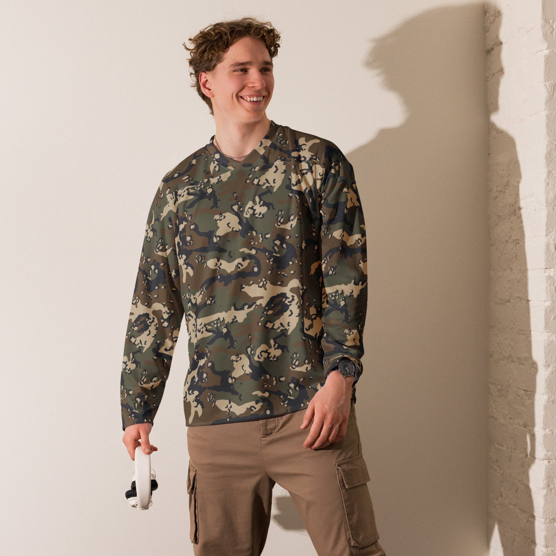 Chocolate Chip Woodland CAMO hockey fan jersey - Hockey Jerseys