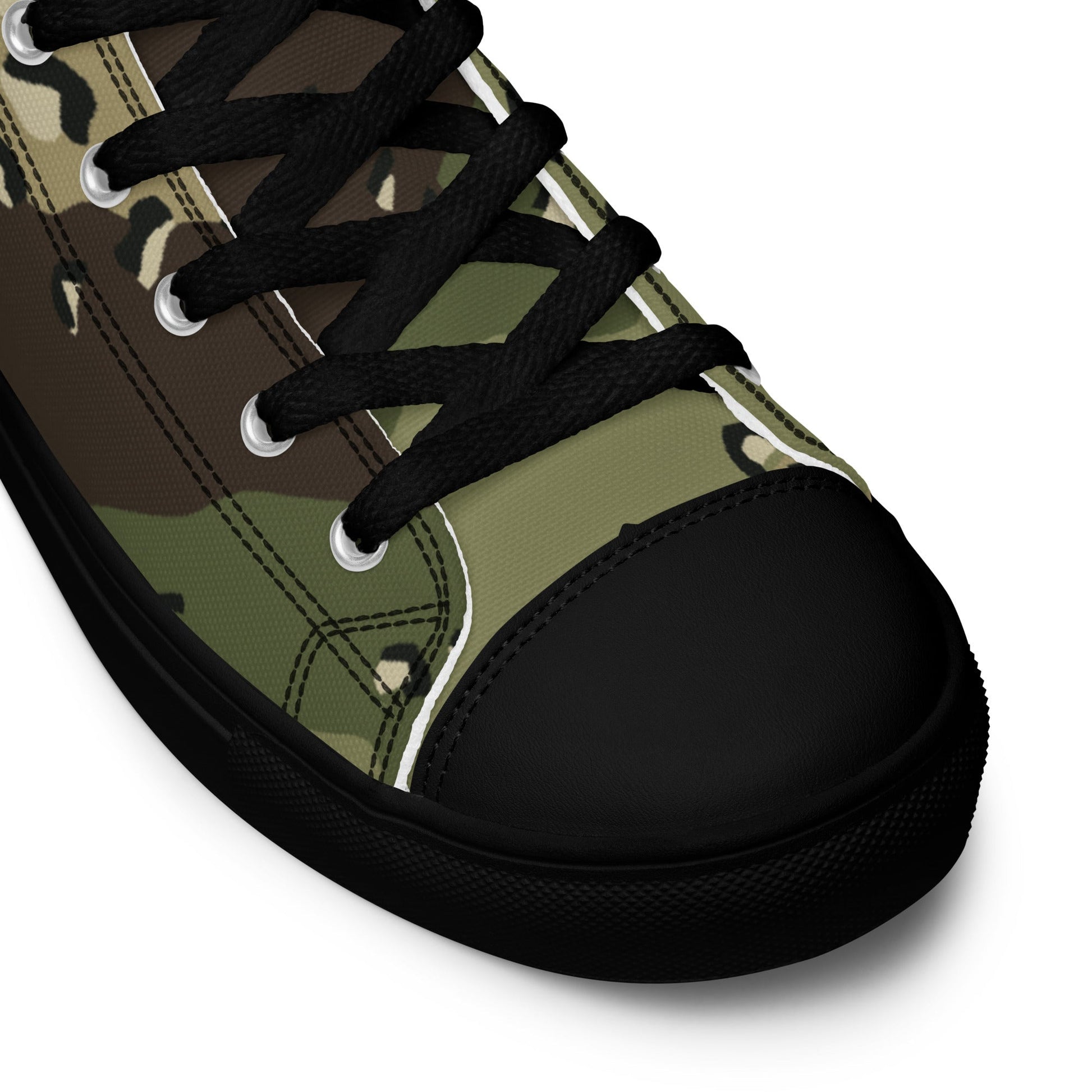 Chocolate Chip Woodland CAMO Mens High-Top Canvas Shoes