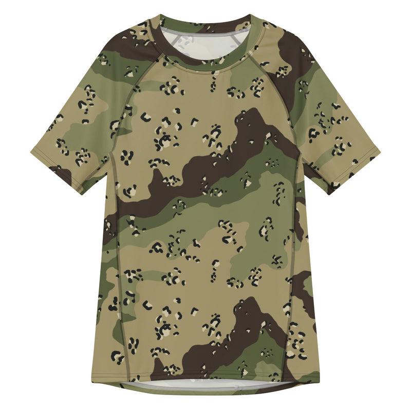 Chocolate Chip Woodland CAMO Mens Short-Sleeve Rash Guard - 2XS - SS