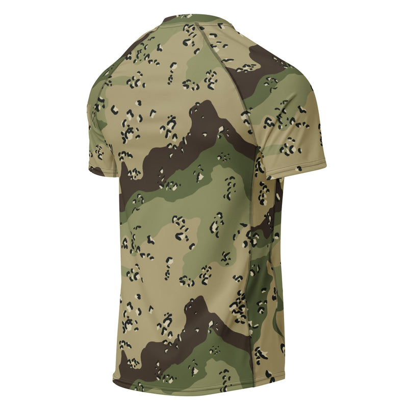 Chocolate Chip Woodland CAMO Mens Short-Sleeve Rash Guard - SS