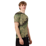 Chocolate Chip Woodland CAMO Mens Short-Sleeve Rash Guard - SS