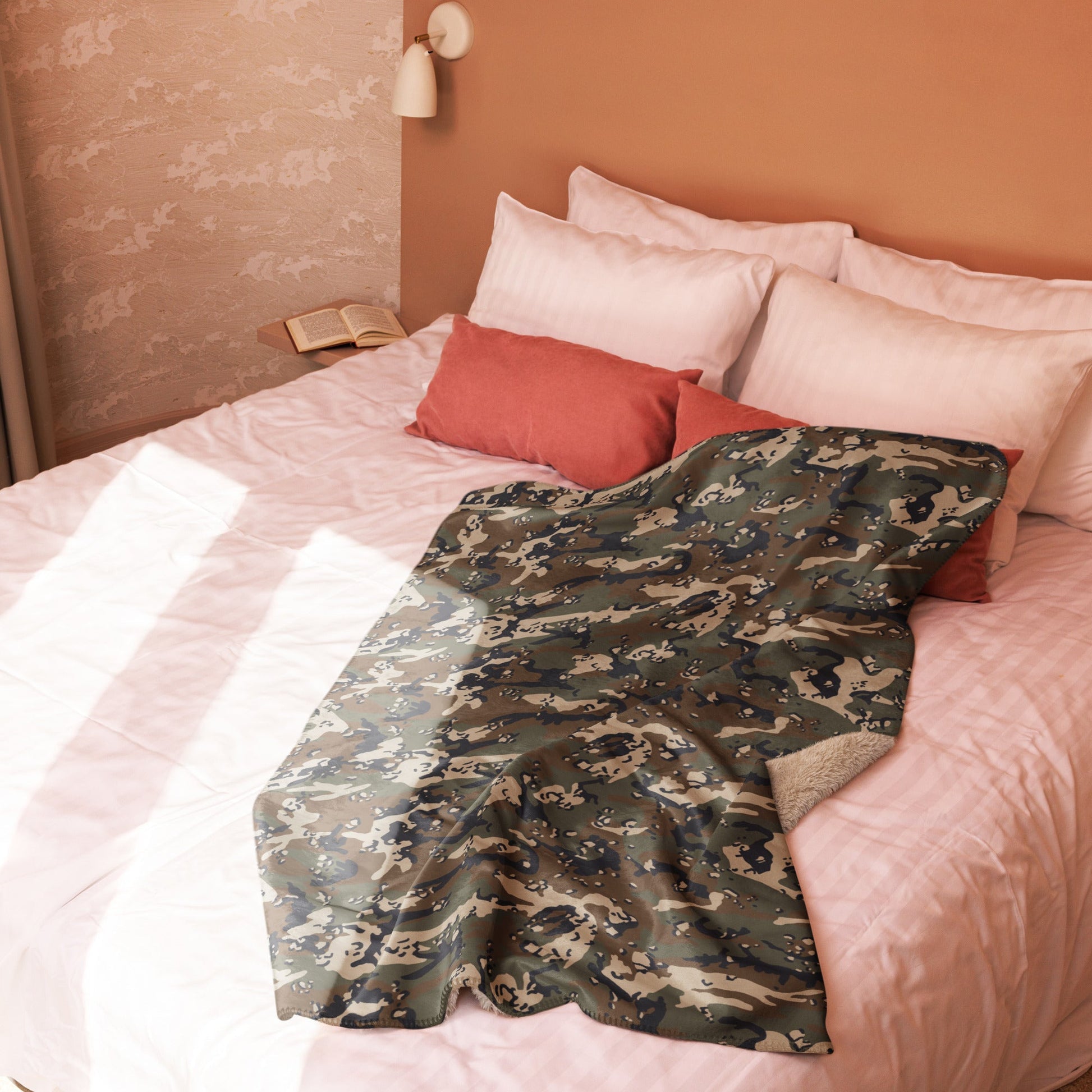 Chocolate Chip Woodland CAMO Sherpa Blanket