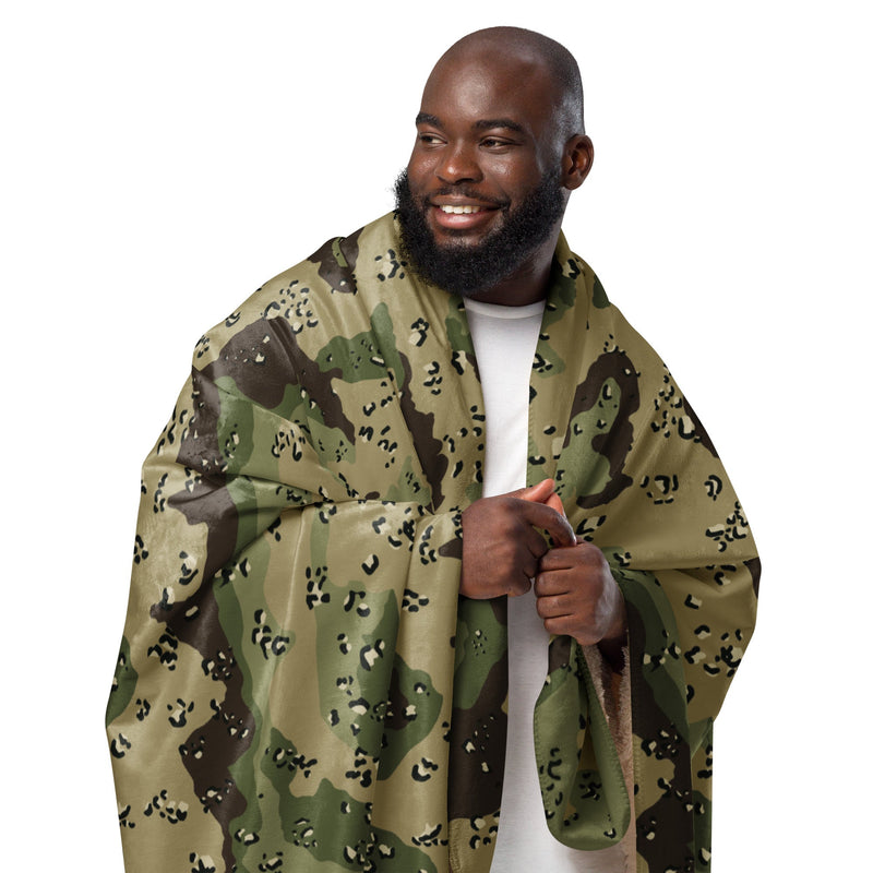 Chocolate Chip Woodland CAMO Sherpa Blanket