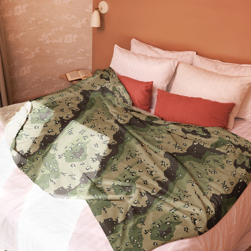 Chocolate Chip Woodland CAMO Sherpa Blanket