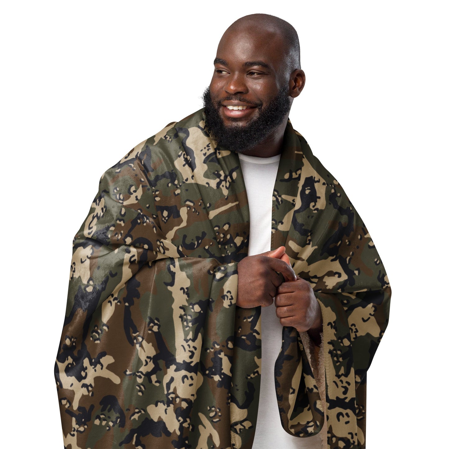 Chocolate Chip Woodland CAMO Sherpa Blanket