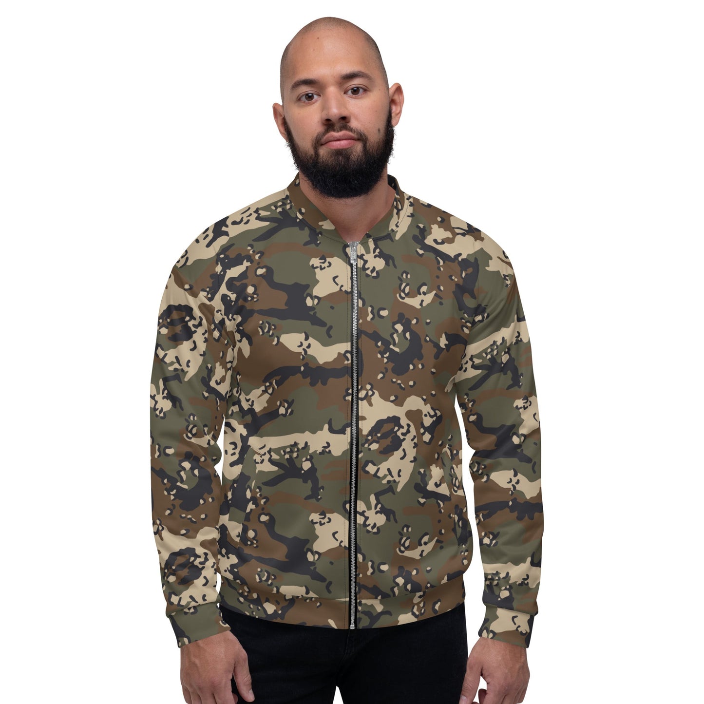 Chocolate Chip Woodland CAMO Unisex Bomber Jacket